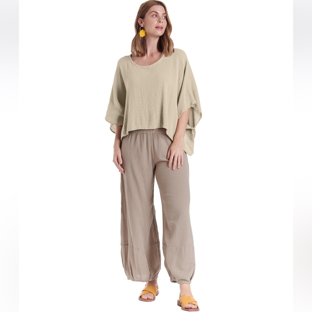 Oh My Gauze! Linen bohemian lagenlook top Medium Large X-Large artisan layered